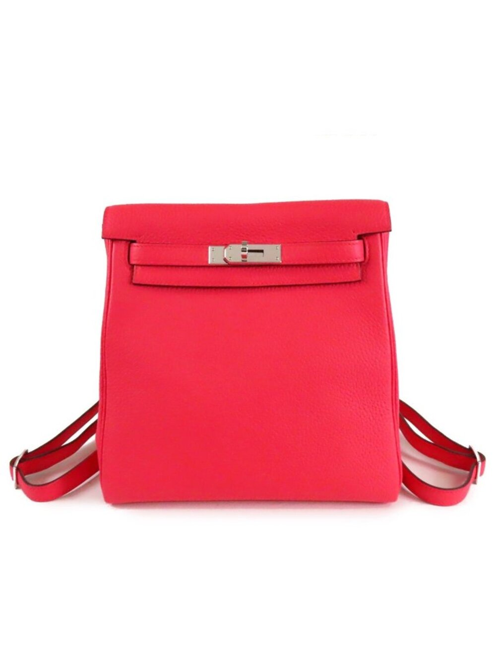 Hermes Kelly a Dos PM Rose Mexico Silver Taurillon Backpack
